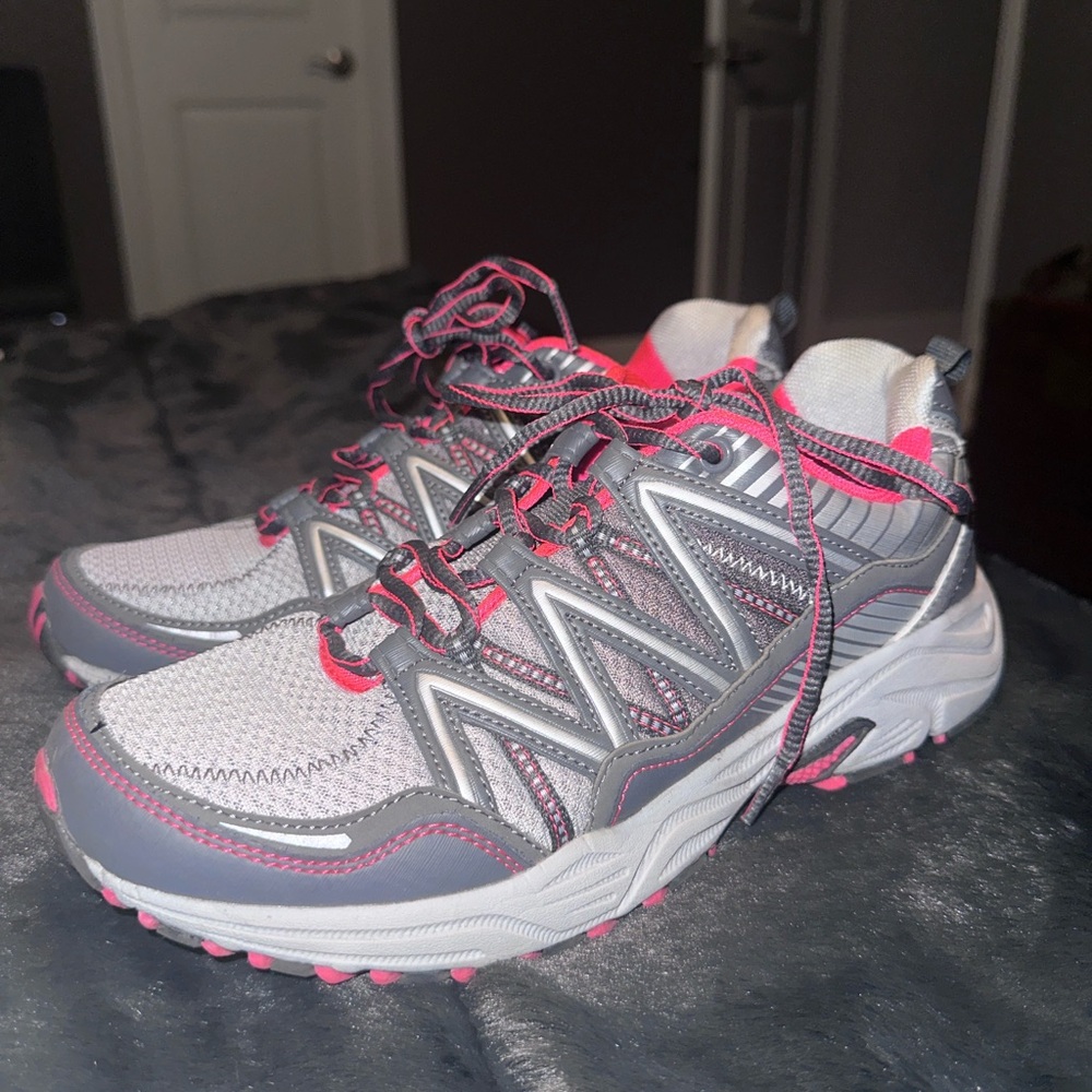 Gray and Pink FILA Women's Athletic Shoes